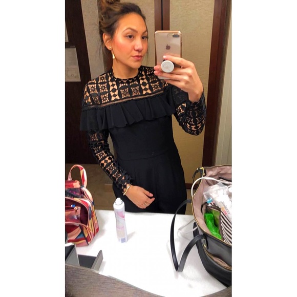 Slate & Willow LACE Long Statement Sleeve Jumpsuit - Picture 7 of 8